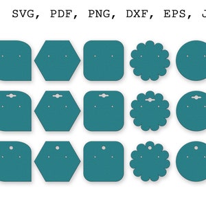 Bundle earrings holder SVG Classic earring card PNG Jewelry display tag SVG files for Cricut