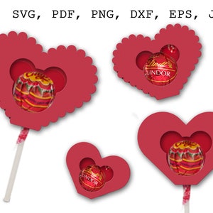 Valentines Day Lollipop holder SVG Candy holder SVG bundle Treat holder SVG Heart candy holder svg