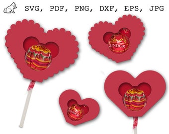 Valentines Day Lollipop holder SVG Candy holder SVG bundle Treat holder SVG Heart candy holder svg