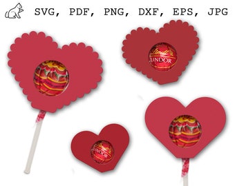 Candy holder SVG bundle Treat holder SVG Valentines Day Lollipop holder SVG Heart candy holder svg