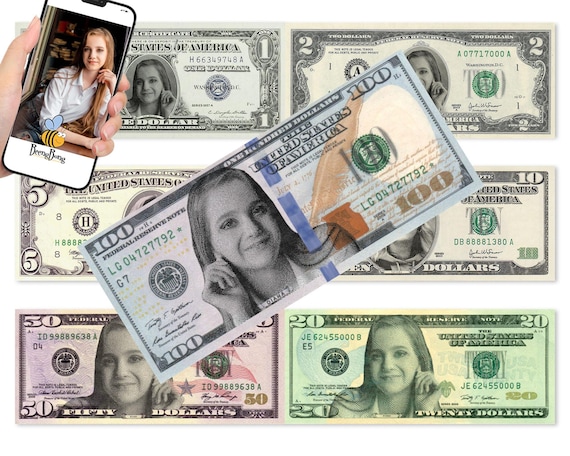 1000 dollar bill custom game money birthday money printable etsy