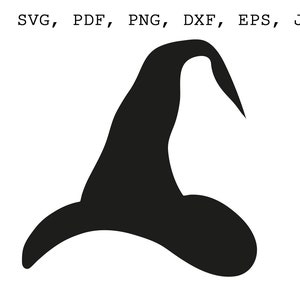 Chapéu de bruxa SVG Silhueta de chapéu de bruxa Modelo de silhueta de Halloween SVG Chapéu de bruxa PNG