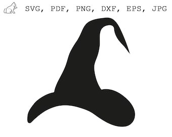 Witch hat SVG Witch hat silhouette Halloween silhouette template SVG witch hat PNG