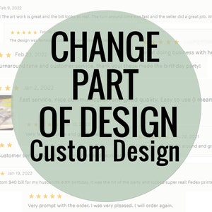 Change part of design on custom order