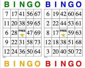 1000 Bingo Cards - A4 & US Letter Format - 1 or 4 cards per sheet