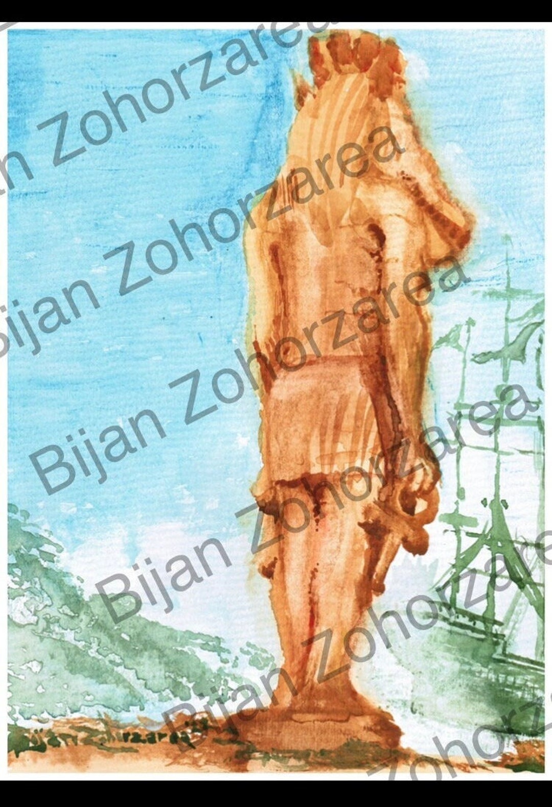 LOST Statue of Taweret and the Black Rock Etsy