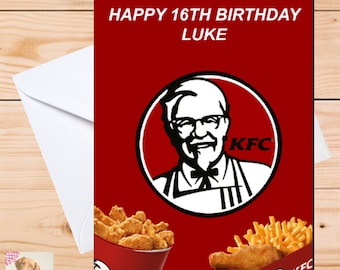 Birthday Card I Love KFC Greeting Card 