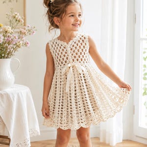 Modello per vestito all'uncinetto da bambina