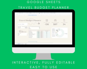 Google Sheet Travel Budget Planner and Actual Real Spending Comparison Spreadsheet Organizer Vacation Holiday Tracker Template