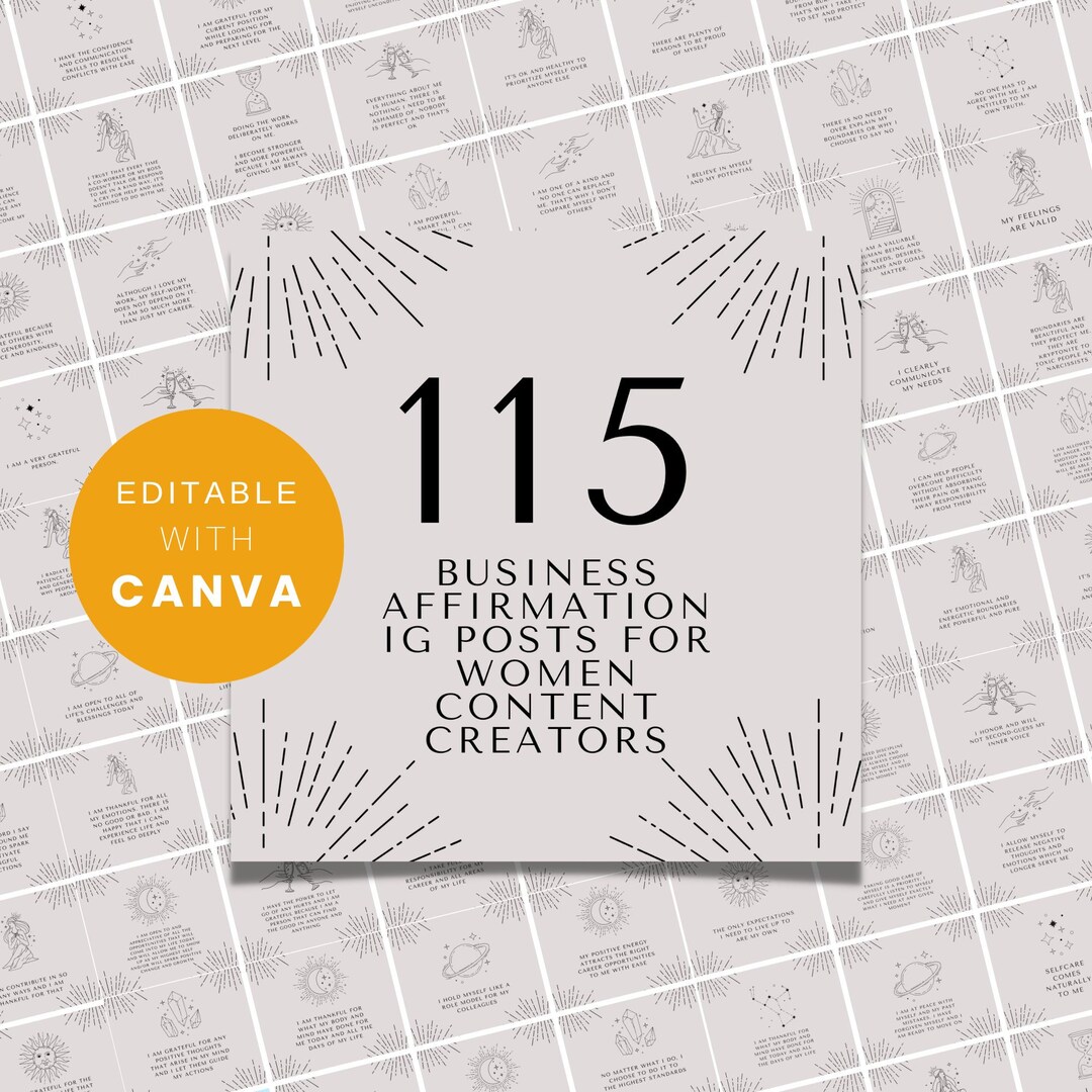 Positive Business Affirmations Instagram Posts, Entrepreneur Engagement ...