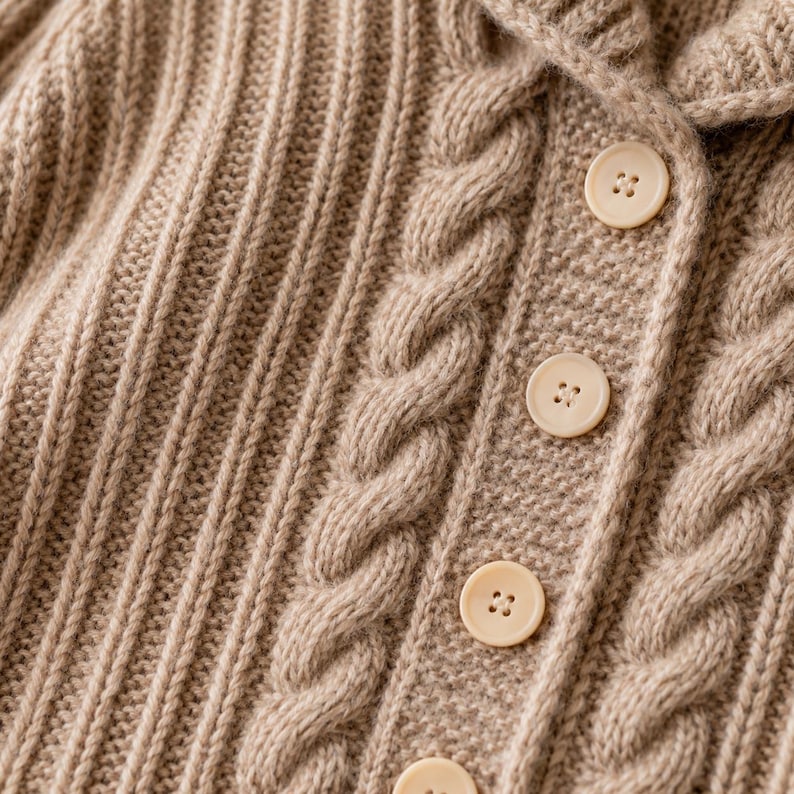 Ribbed Raglan Sweater Knitting Pattern, Vintage Button Pullover Cable ...