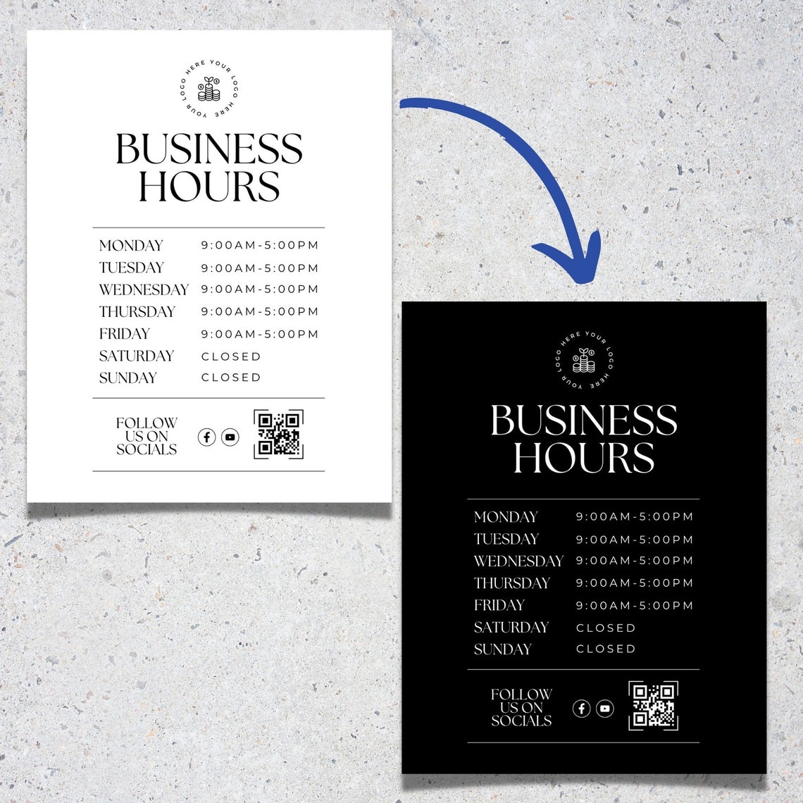 Business Hours Sign Editable Printable Template, Printable Template ...