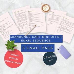 放棄されたカートのメール テンプレート、放棄されたカートのテンプレート、eコマース メール、メール シーケンス、メール シリーズ、Mailchimp メール、メール プロンプト、ミニ オファー