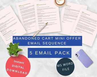 Abandoned Cart Email Template, Abandoned Cart Template, Ecommerce Email, Email Sequence,Email Series,Mailchimp Email,Email Prompt,Mini Offer