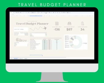 Google Sheet Travel Budget Planner and Actual Real Spending Comparison Spreadsheet Organizer Vacation Holiday Tracker Template