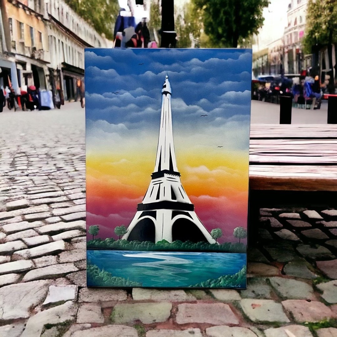 Eiffel Tower Spray Paint / Paris / Free Spirit/ Rainbow - Etsy