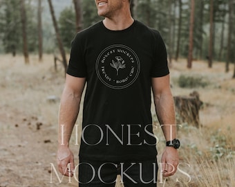 bella canvas 3001 mockup, bella canvas zwarte heren mockup, kleding mockup, zomer herfst 3001 mockup, jacht wandelen vissen outdoor mockup