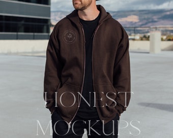 brown 18500 Mockup Back Hoodie Mockup Oversized Mockup Gildan Hoodie Mockup 18500 Mockup Oversized Hoodie Mockup Trendy Mockup