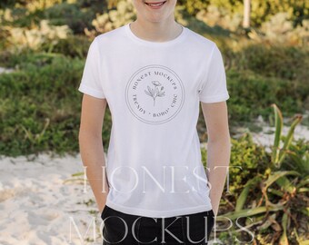 bella canvas 3001 mockup, kids bella canvas white tshirt mockup, apparel mockup , kids model mockup,