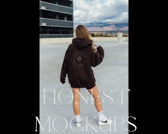 brown 18500 Mockup Back Hoodie Mockup Oversized Mockup Gildan Hoodie Mockup 18500 Mockup Oversized Hoodie Mockup Trendy Mockup
