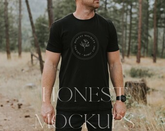 bella canvas 3001 mockup, bella canvas zwarte heren mockup, kleding mockup, zomer herfst 3001 mockup, jacht wandelen vissen outdoor mockup