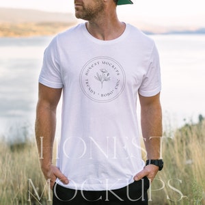 bella canvas 3001 mockup, bella canvas achterkant van wit t-shirt outdoor mockup, mockup model, zomer 3001 mockup, heren shirt mockup bundel