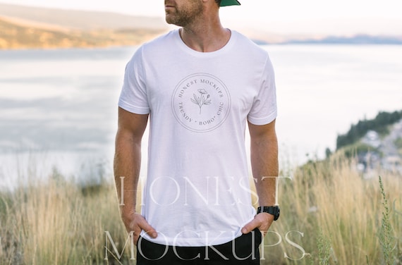 bella canvas 3001 mockup, bella canvas back of white t shirt outdoor mockup, mockup model, summer 3001 mockup, mens shirt mockup bundle
