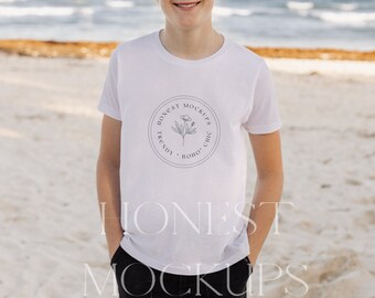 bella canvas 3001 mockup, kids bella canvas white tshirt mockup, apparel mockup , kids model mockup,