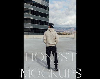 sand tan 18500 Mockup Back Hoodie Mockup Oversized Mockup Gildan Hoodie Mockup 18500 Mockup Modell Mockup Oversized Hoodie trendy Mockup
