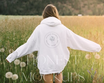 White 18500 Mockup Back Hoodie Mockup Oversized Mockup Gildan Hoodie Mockup 18500 Mockup Model Mockup Oversized Hoodie Mockup Trendy Mockup