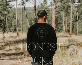 gildan 18000 Mockup, Sweatshirt Mockup, Herren Mockup Modell, Sommer Herbst 3001 Mockup, trendy Mockup, schwarzer Pullover Mockup