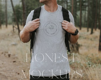 bella canvas 3001 mockup, bella canvas grijze heren mockup, kleding mockup, zomer herfst 3001 mockup, jagen wandelen vissen outdoor mockup
