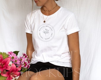 maqueta bella canvas 3001, maqueta de camiseta blanca bella canvas, modelo de maqueta, maqueta verano 3001, paquete de bella canvas, maqueta boho