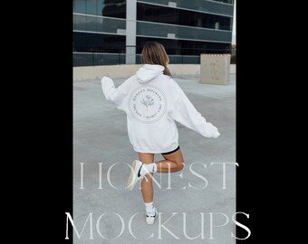Weiß 18500 Mockup Back Hoodie Mockup Oversized Mockup Gildan Hoodie Mockup 18500 Mockup Modell Mockup Oversized Hoodie trendy Mockup