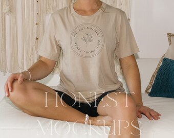 bella canvas 3001 mockup, bella canvas back of tan t shirt mockup, mockup model, summer 3001 mockup, bella canvas bundle, boho mockup
