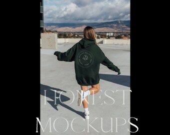 waldgrün 18500 Mockup Back Hoodie Mockup Oversized Mockup Gildan Hoodie Mockup 18500 Mockup Modell Mockup Oversized Hoodie trendy Mockup