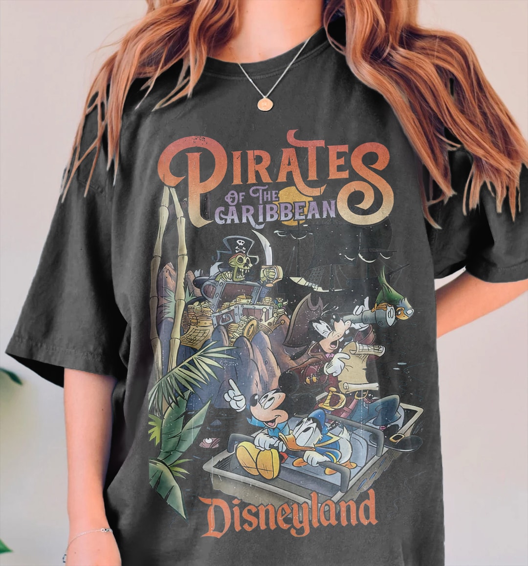 Vintage Pirates Of The Caribbean Shirt Sweatshirt Hoodie, Mickey and Friends, Disneyland Shirt, Disney Family Sweatshirt, Mickey Halloween