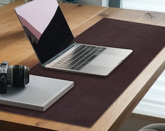 Litchi Grain Genuine Leather Desk Mat, Leather Mouse Pad, Large Desk Mat, Executive Mousepad for Work Desk & Office Essentials