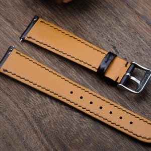 Quick Release Black Shell Cordovan Watch Strap Band,Men's Watch Bands,Cordovan Leather Watch Band 18mm/20mm/22mm image 8