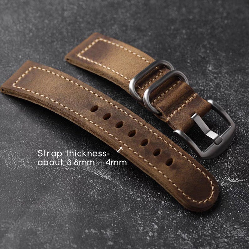 Vintage Leather Watch Band Dark Brown Watch Strap Vintage - Etsy