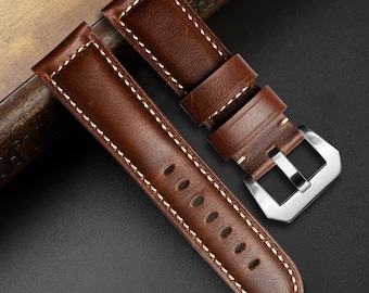 Vintage Lederarmband, handgefertigtes Armband, Ölwachslederarmband, Lederersatzarmband für Herren für Damen 20mm 22mm 24mm
