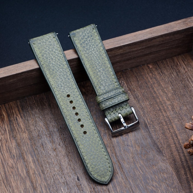 Aangepaste horlogeband, handgemaakte leren horlogeband, vintage horlogeband 14 mm 16 mm 18 mm 19 mm, Apple Watch-band, iWatch-band 40 mm/49 mm afbeelding 2