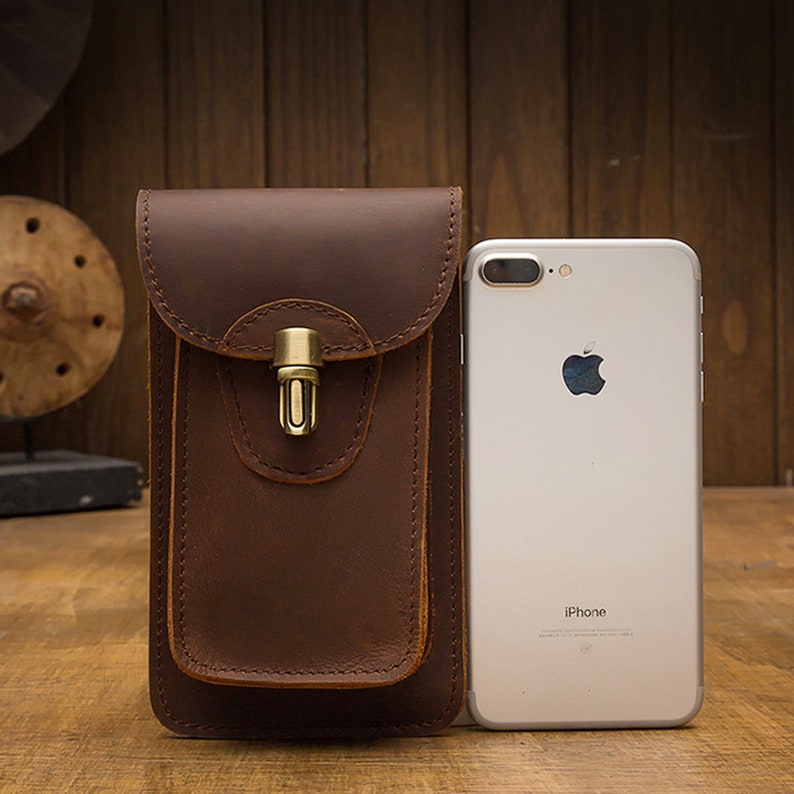 Leather Phone Holster Man Belt Pouch Phone Case Pouch Bag Etsy