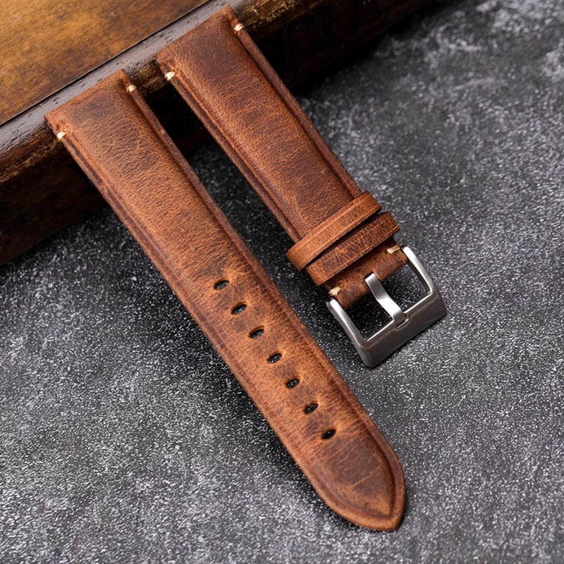 Wholesale Customized Brown Leather Watch Strap M8600.3.26.8_K0041235 main image 1