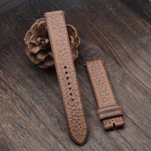 Aangepaste horlogeband, handgemaakte leren horlogeband, vintage horlogeband 14 mm 16 mm 18 mm 19 mm, Apple Watch-band, iWatch-band 40 mm/49 mm afbeelding 7