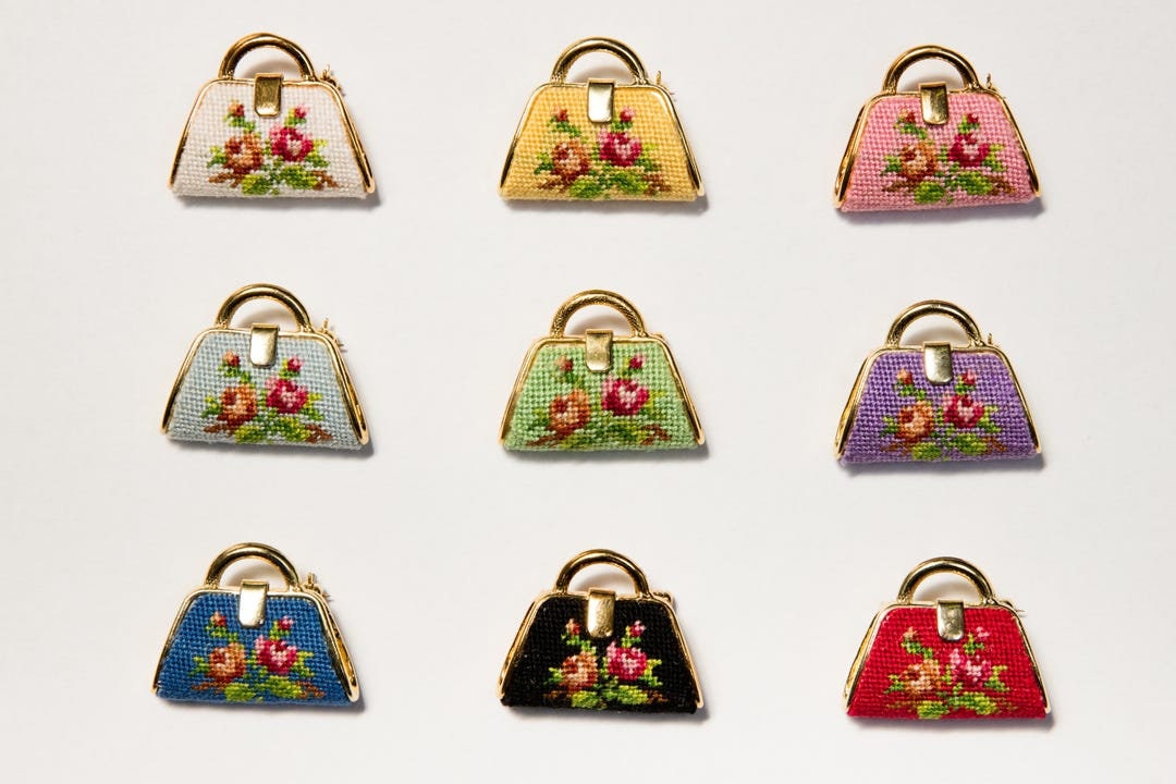 美品◇プチポアン 2WAYアンティークバッグ 花柄刺繍 バッグ＆ケース