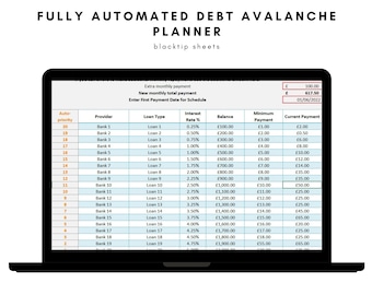 Debt Avalanche Calculator - Fully Automated Up To 20 Debts