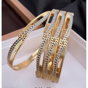 4 pieces Bangles set Indian bangle Beautiful Gold Bangles, Gold Bracelet Set, Gold And Silver Plated bangles set