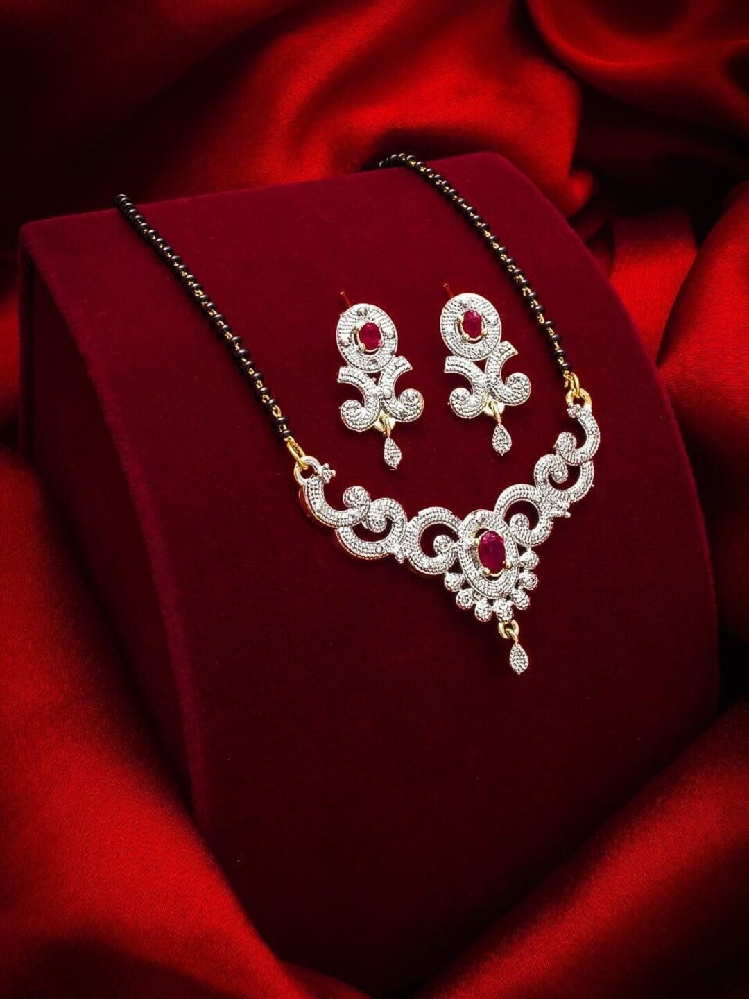 AD Mangalsutra Necklace Mangalsutra Modern Fancy for Women Diamond