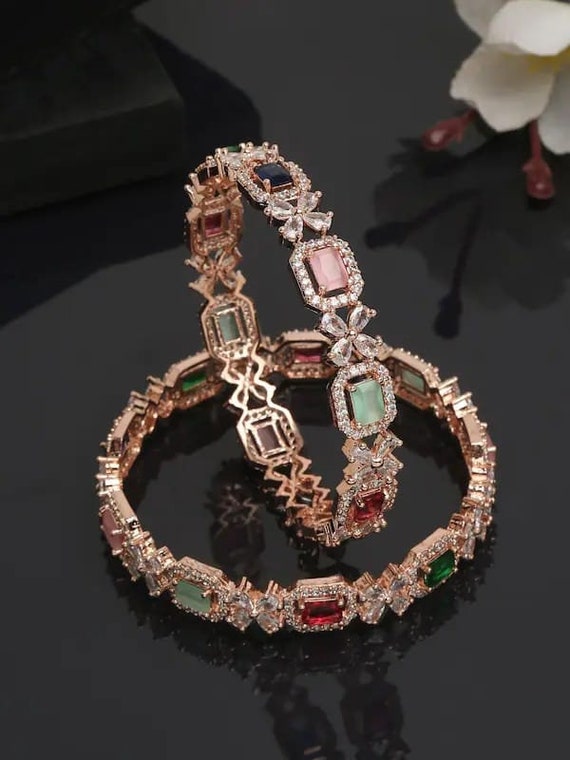Stone studded bangles deals